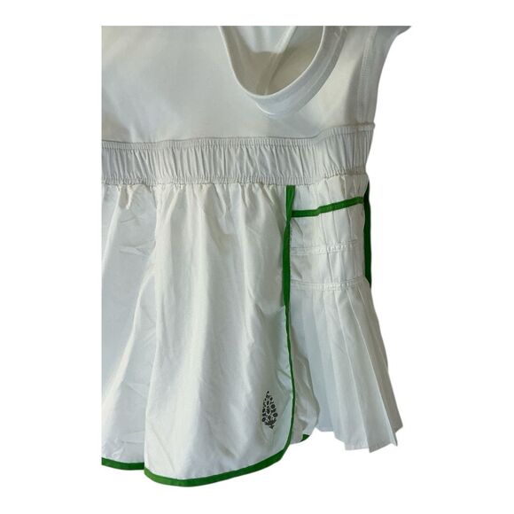 Free People Movement White Green Trim One Piece Sleeveless Romper Activewear S - Picture 2 of 5